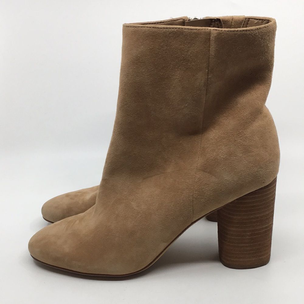 Sam Edelman Corra Tan Suede Heeled Ankle Boots with round block heel Size 10M